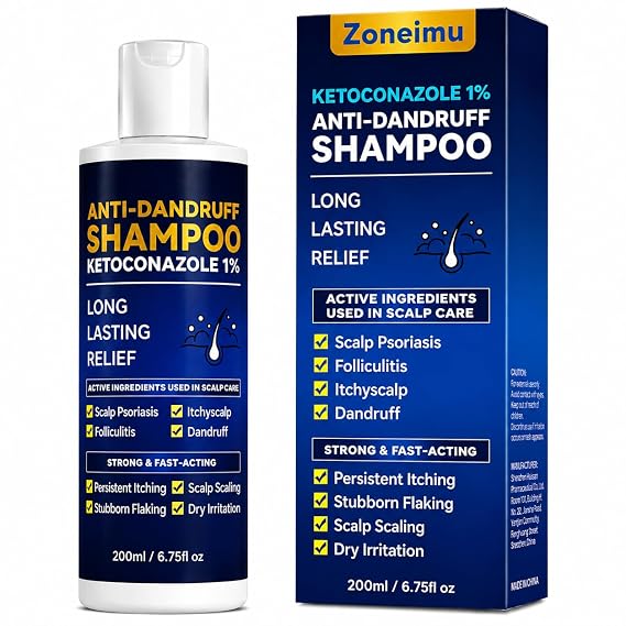 Ketoconazole 1% Anti-Dandruff Shampoo Itchy Scalp Flake Control 200ml
