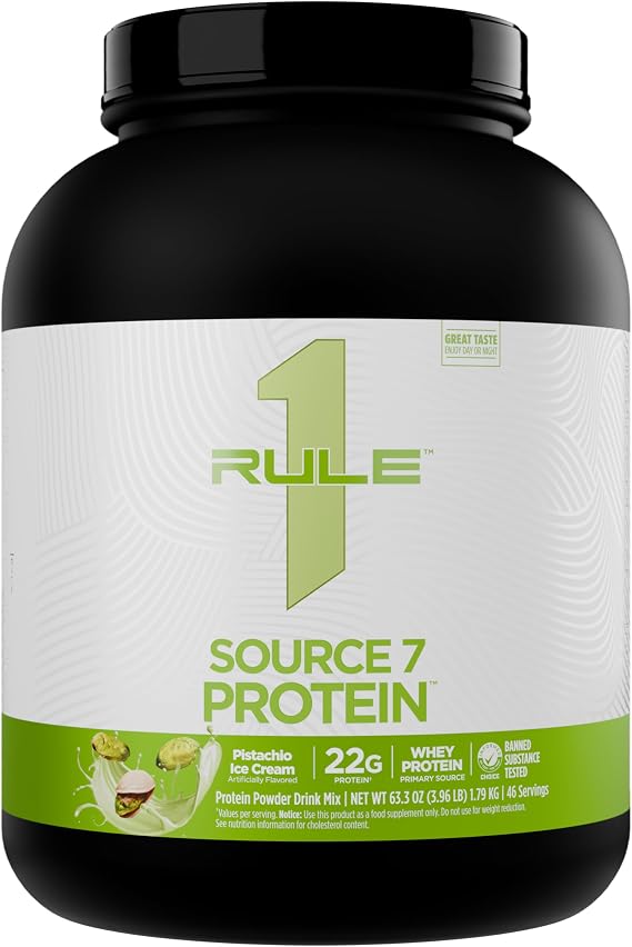 Rule 1 Proteins Source 7 Protein, Pistachio Ice Cream, 46 Servings