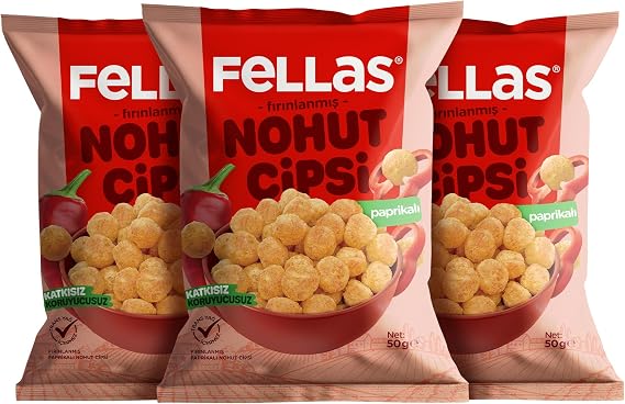 Fellas Nohut Cipsi - Paprika (50 g) (3 paketi)