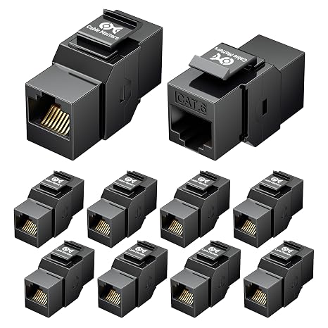 Cable Matters [UL Listed] 10-Pack 10Gbps Cat6 Keystone Coupler, Black