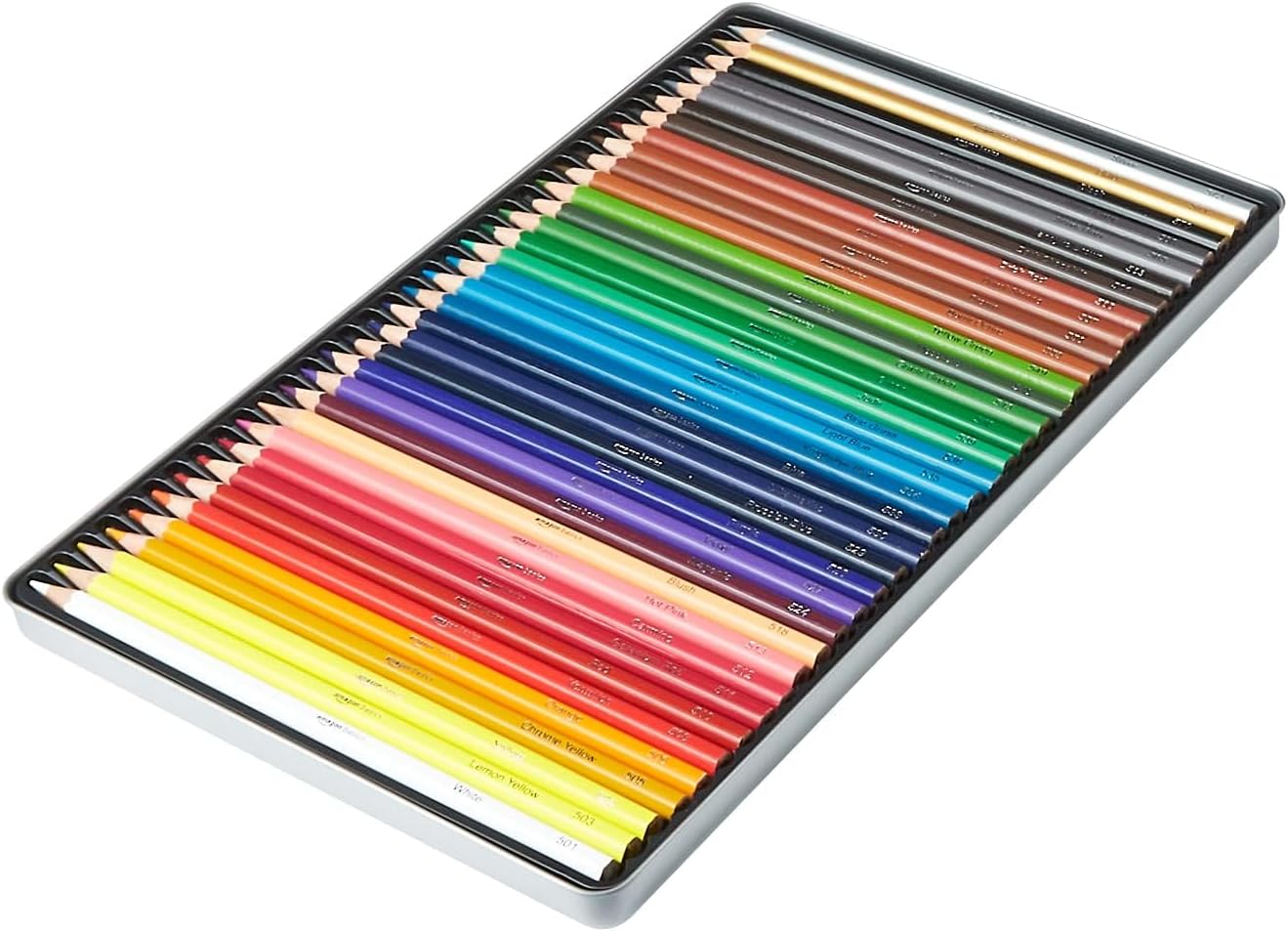 Amazon Basics 36 Assorted Coloured Pencils in Tin