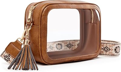 Clear Bag for Stadium Events, Clear Purse Stadium Approved Crossbody Bag for Concerts Sports Festivals Events Women