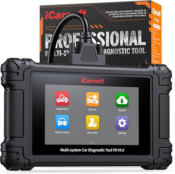 iCarsoft FR V4.0 Full System Diagnostic Tool for Peugeot/Citroen/Renault/Fiat/Dacia, Full System OBD2 Scanner, 43+ Services Code Reader, Bidirectional Test, Auto VIN, Lifetime Wi-Fi Update