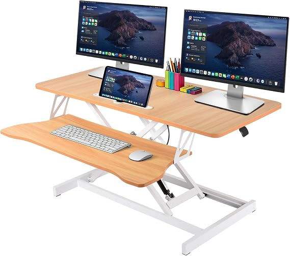 37" Height Adjustable Standing Desk Converter, Stand up Desk Riser