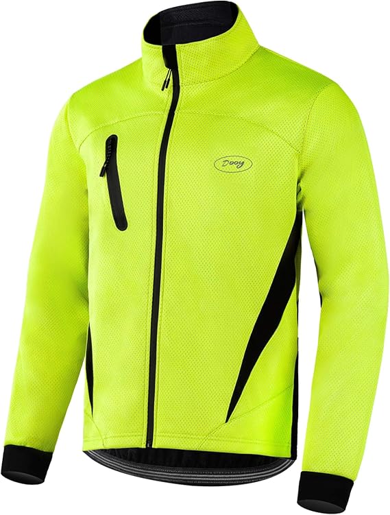Winter Warm UP Thermal Softshell Cycling Jacket Windproof Mens Running Mountain Biking Breathable Reflective Coat
