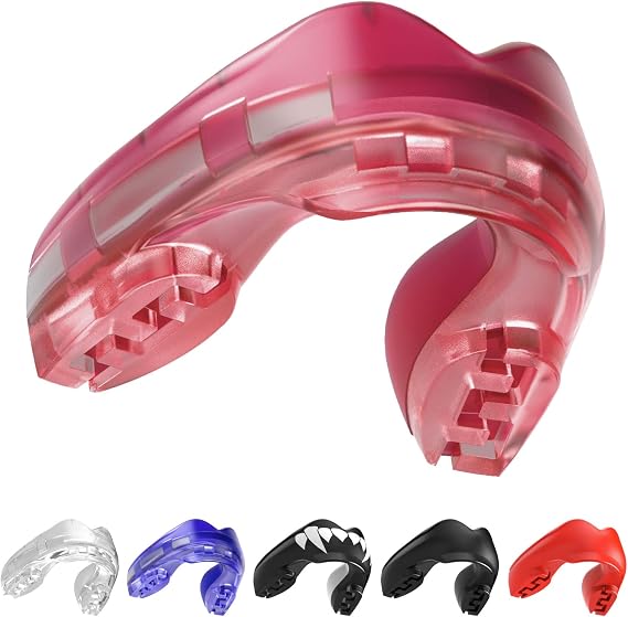 SAFEJAWZ Ice Pink Mouth Guard for Braces, One Size Gum Shield with Case