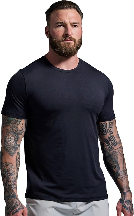 Born Primitive Men's BP Premium Basic Crew Tee - Buttery-Soft Performance Short Sleeve Athletic Fit T-Shirt for Everyday