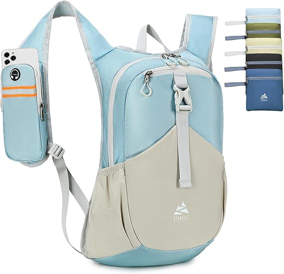 15L Small Hiking Backpack for Women Men Lightweight Packable Backpack Foldable Casual Daypack for Camping Travel Outdoor, Blue