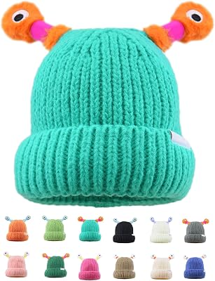 Winter Parent-Child Cute Glowing Little Monster Knit Hat with LED, Cute and Funny Knitted Beanie, Monster Tentacle Knit Hats