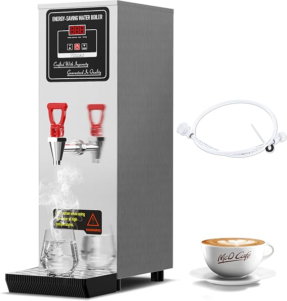 Commercial Water Boiler Dispenser 2000W 25L/h Countertop Hot Water Machine | 32F-212F Adjustable Temperature Control for Boba Tea Office Restaurant Hotel, Silver