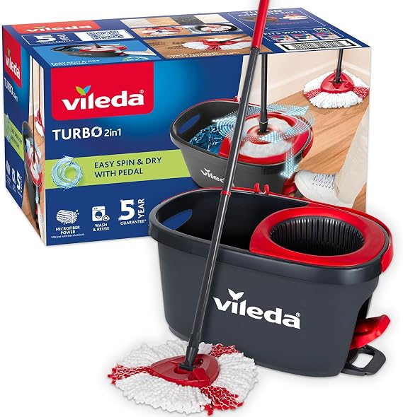 Vileda Turbo 2in1 Yeni Pedallı Temizlik Seti 5 Yıl Garantili