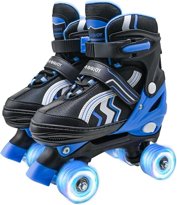 Kids Roller Skates for Boys and Girls Adjustable Skate with All Light up Wheels Ages 5-8 and 8-12 for Beginner in Outdoor Indoor Sports.