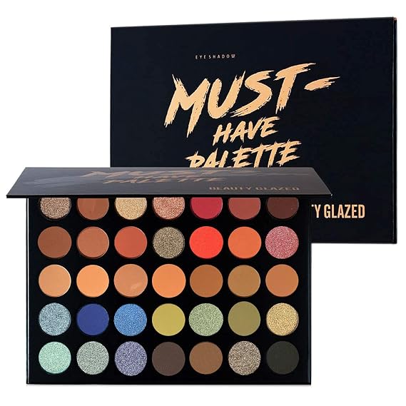 Make Up Eyeshadow Palette 35 Colors Blendable Chunky Pigmented Matte and Shimmer Pop Colors Eye Shadow Powder Waterproof Eye Shadow Palette Cosmetics Christmas Gifts