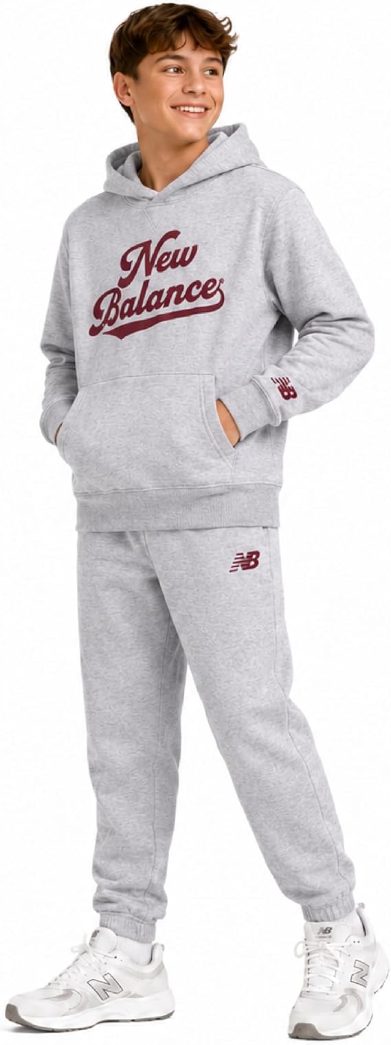 New Balance Boys 2 Piece Pullover Graphic Hoodie & Fleece Joggers 8-16