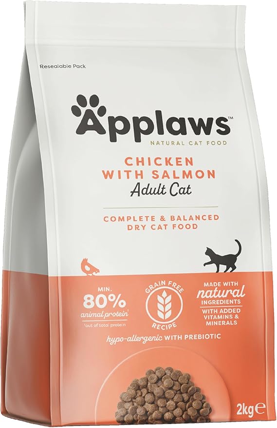 Applaws Complete Grain Free Dry Adult Cat Food 2kg Chicken with Salmon Kibble