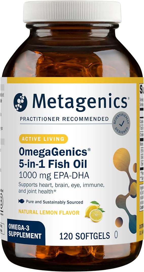 Metagenics OmegaGenics Omega-3 Fish Oil 1000mg EPA DHA, 120 Softgels
