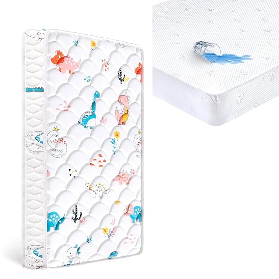 Letmxiu Crib Mattress + Waterproof Crib Mattress Protector Sheets Fitted
