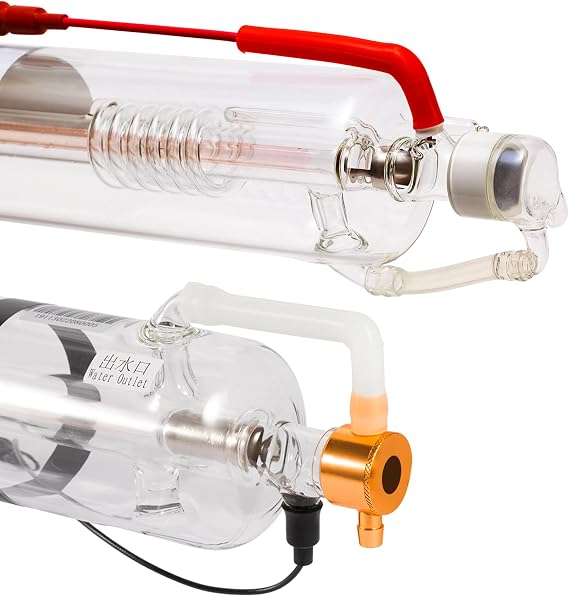 40W Laser Tube 720mm Dia.50mm, CO2 Laser Engraver Tube 45W | CO2 Laser Engraver Tube 45W, Cable Preconnected with Coating,40 Watt CO2 Tube With Metal Head (CR35 35-45W)