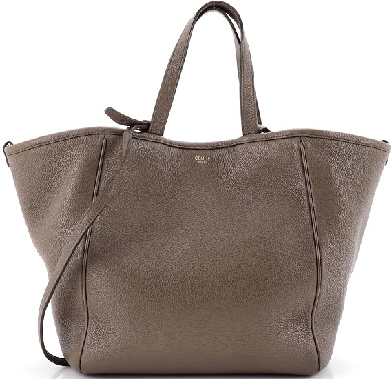 Pre-Loved Folded Cabas Leather Small, Neutral
