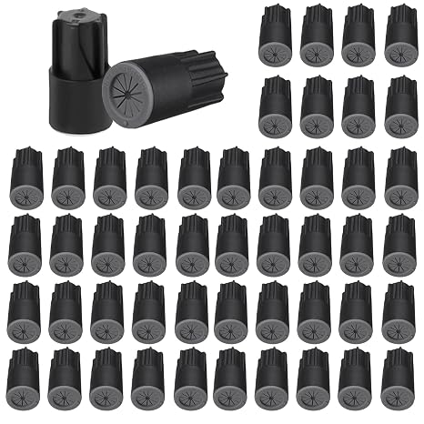 50PCS Waterproof Wire Electrical Connectors, Outdoor Seal Electrical Twist Nuts Caps Cable Terminal Connector for Landscape Light, Irrigation Valves, Wet Location Installation, 22AWG-14AWG, Black
