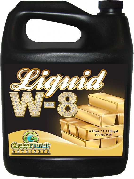 Green Planet Nutrients - LIQUID W-8 (4 Liters) | Complex Blend of Organic Enzyme Activators, Vitamins, Essential Amino Acids and Unique Carbohydrates - Maximize Your Plants Yield During Flowering!