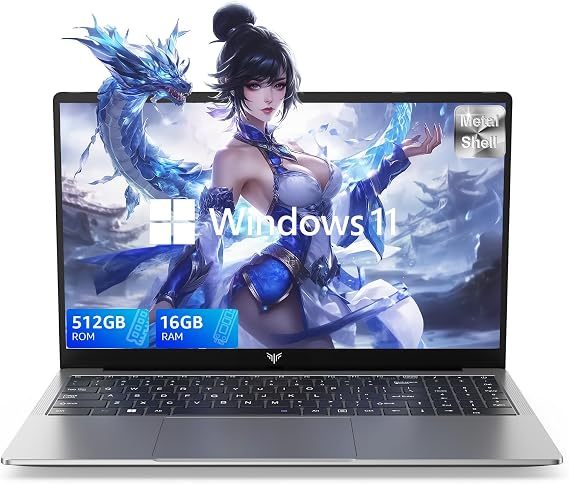ACEMAGIC Laptop, 15.6" Business Student Laptop Computer, Intel Quad-Core Processor Windows 11 Laptop, 16GB DDR4 512GB SSD, Up to 2TB,180 Open Angle, Metal Shell, WiFi, USB3.2, Type C