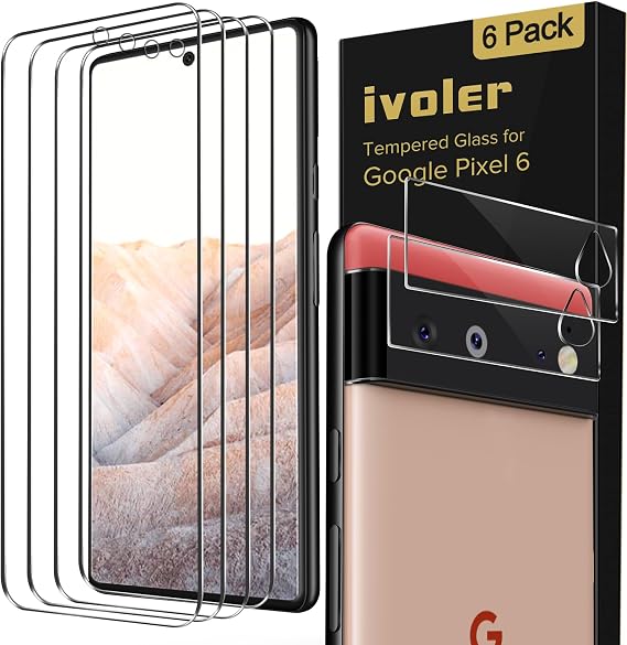 ivoler Screen Protector for Google Pixel 6 6.4" Tempered Glass 6-Pack