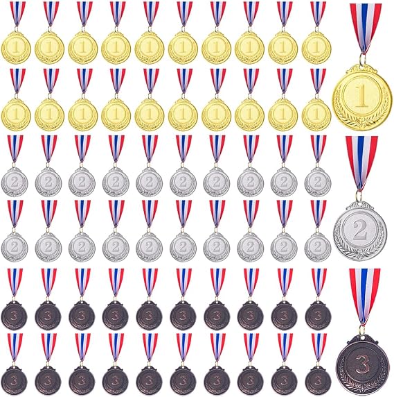 Gold Silver Bronze Award Medals-Winner Medals Gold Silver Bronze Prizes for Competitions, Party, 2 Inches