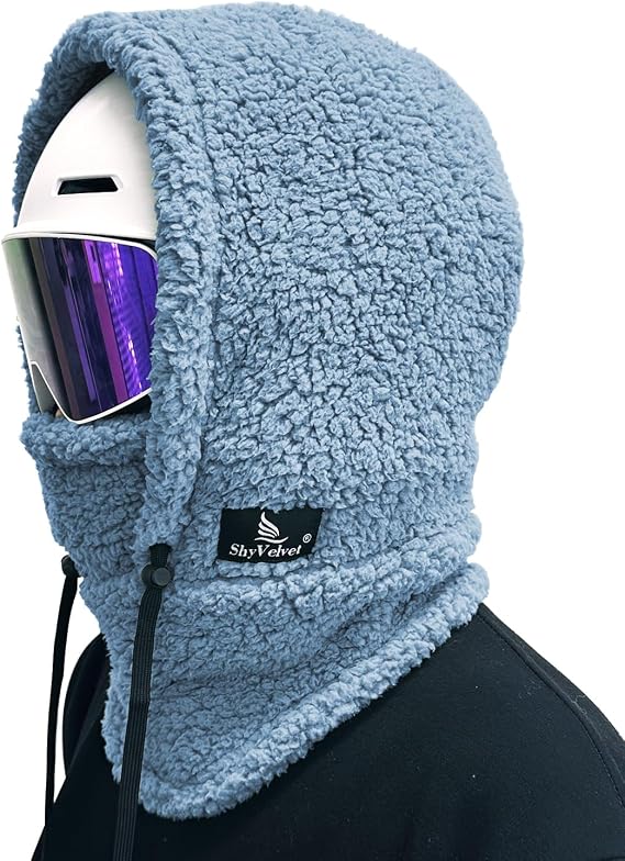 Shy Velvet Sherpa Hood Ski Mask Wind-Resistant Balaclava Winter Fleece Ski Mask for Men and Women