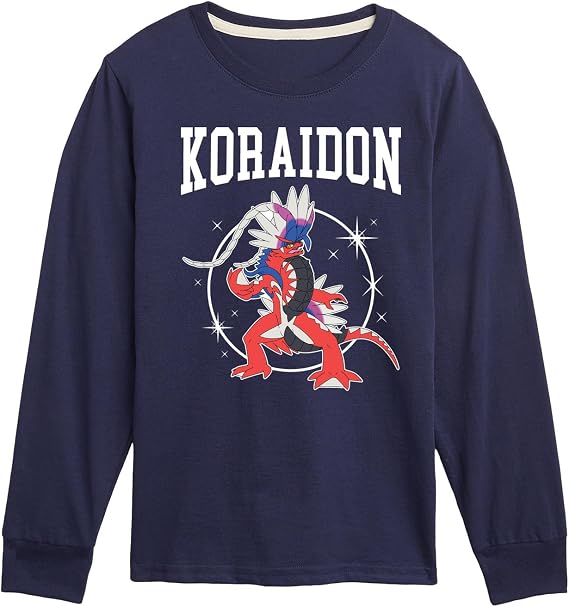 HYBRID APPAREL - Pokemon Koraidon Collegiate - Kids Long Sleeve Graphic T-Shirt