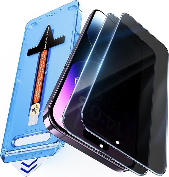 MAGIC JOHN Privacy Screen Protector for iPhone 14 Pro Max 6.7 inch, 2 Pack