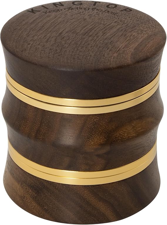 KINGTOP Grinder 2.6" Walnut Wood and Aluminum Manual Grinder