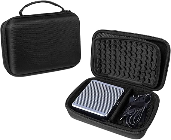 Hard Shell Carrying Case for Mini PC, Water-Resistant Travel Bag Protective Cover EVA Bag with Custom Foam & Cable Pocket for Portable Computer & Accessories