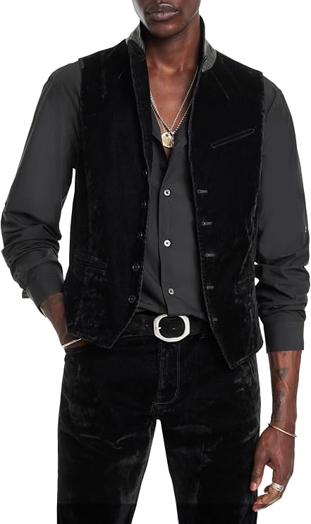 John Varvatos Men's Woodward Vest, Black