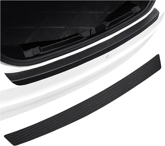 Car Rear Bumper Protector for VinFast VF 3 VF 5 VF 6 VF 7 VF 8 VF 9 VF e34 VF Wild, Carbon Fiber Texture Scratch Resistant Strip, Thin Trunk Entry Buffer Protective Film for Car SUV Trunk