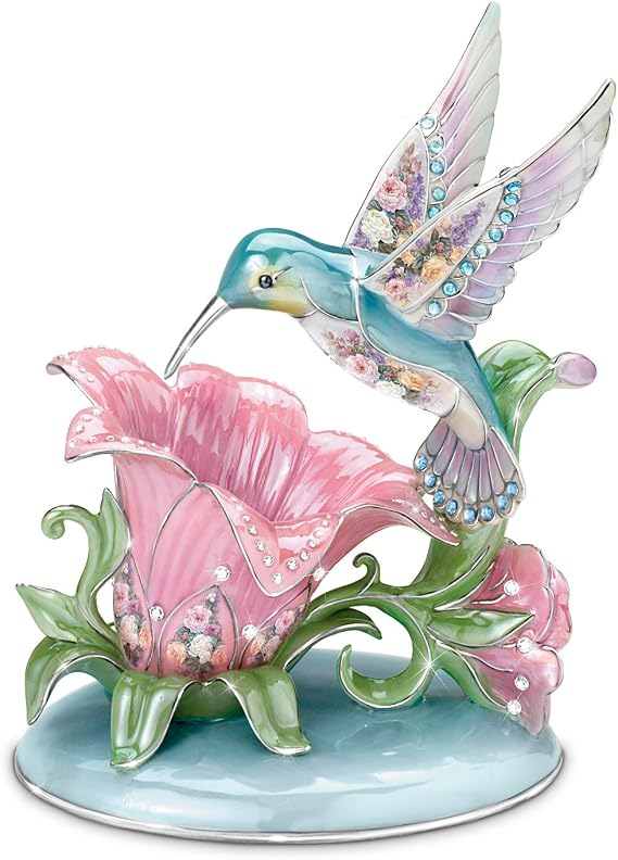 The Bradford Exchange Lena Liu Porcelain Hummingbird Accent Lamp: Radiant Gardens