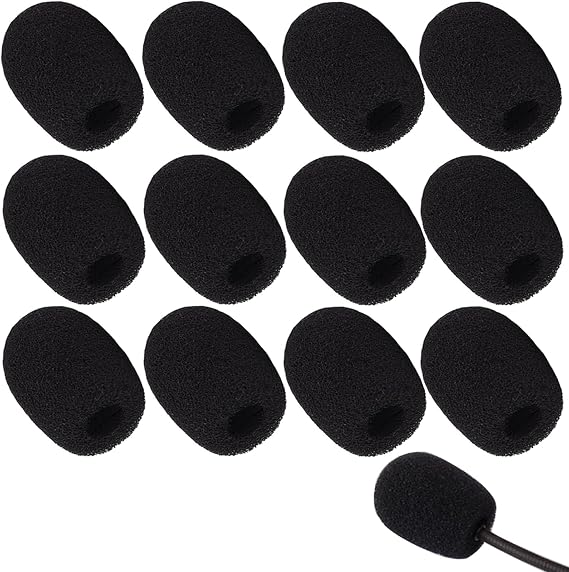 12 Pack Microphone Covers Foam, Noise Reduction Mic Cover, for Lapel and Headset Microphones Windscreen
