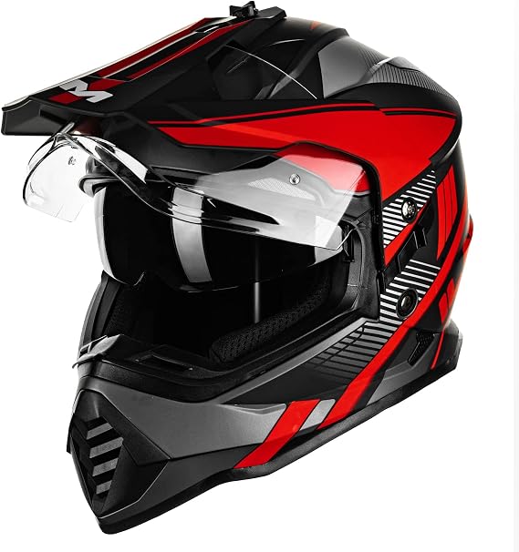 ILM Motocross Helmet Adult Motorbike Motorcycle Dual Sport Adventure Full Face with Pinlock Compatible Sun Visor ATV Dirt Bike Off Road ECE22.06 Model WS902
