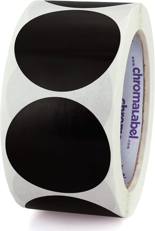 ChromaLabel 2 inch Color-Code Dot Labels | 500/Roll (Black)
