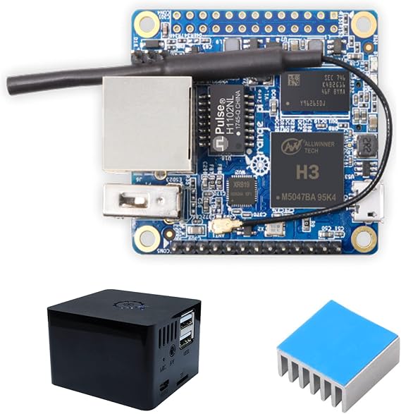 Orange Pi Zero 256MB Developed Board, H2+ Quad-Core Open-Source Single Mini Single Board Computer 256MB ram, Zero+Case+Heat Sink