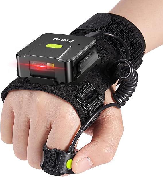Eyoyo Portable Finger Ring Bluetooth Wearable Glove 1D 2D Barcode Scanner