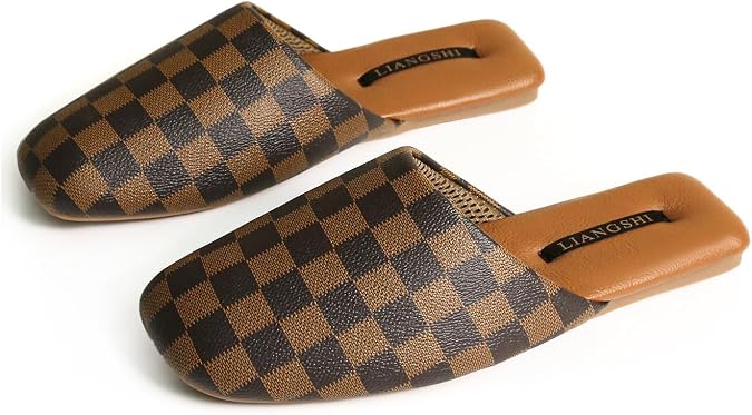 URAWOW Chessboard Slippers for Women Men Closed-Toe Slides Luxurious Sandals Elegant House Shoes Indoor Outdoor