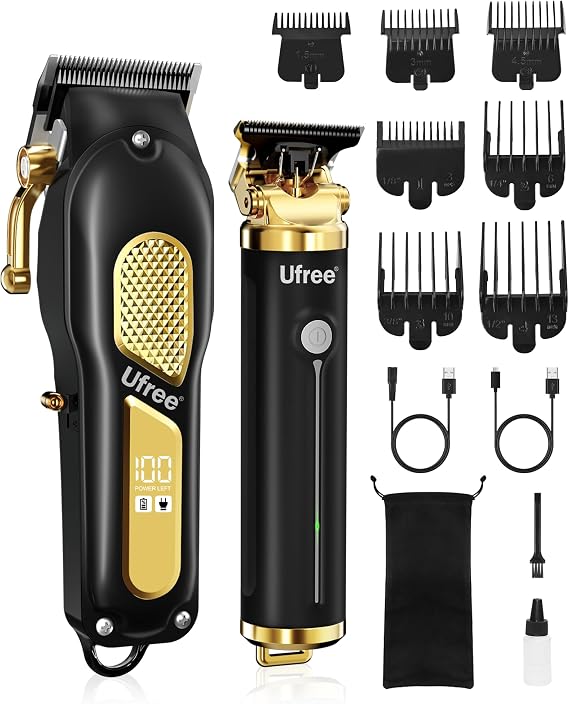 Ufree Cordless Hair Clippers for Men, Barber Clippers and Trimmers Set