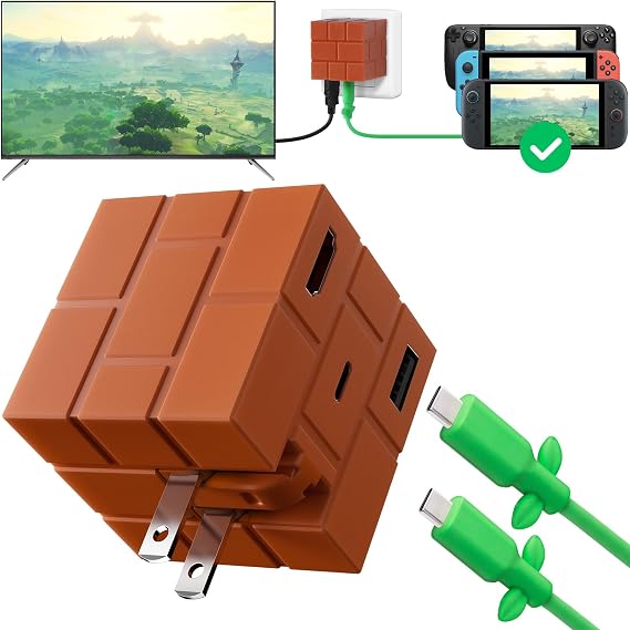 Switch 2 TV Dock for Nintendo 2025/OLED/Steam Deck, Switch 2 Docking Station for Travel, PD Fast Charger Hub&Dock with USB-C Cable/USB 3.0/4K@120Hz HDMI 2.1 Port