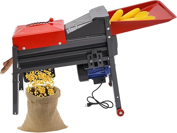 Electric Corn Threshing Machine 110V 480W 2800RPM Automatic Dry Corn Sheller Threshing Machine, 2204-3306lb/H Heavy Duty Stainless Steel Corn Shucker Stripping Machine for Corn on The Cob