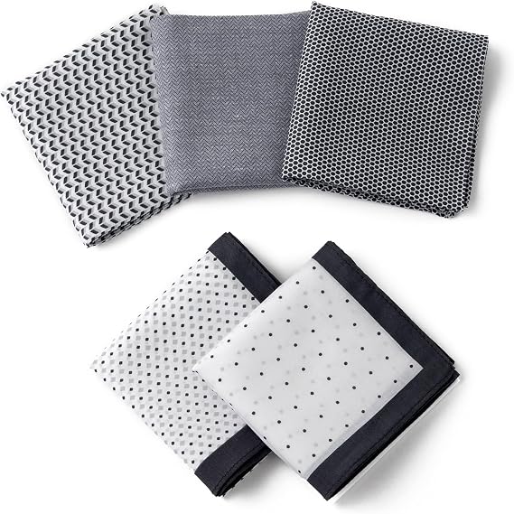 Handkerchiefs for Men,100% Pure Cotton Handkerchief,Assorted Color,5 Pieces