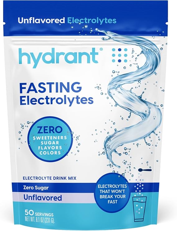 Hydrant - Bulk Fasting Electrolyte Hydration Powder, 50 Servings Sugar-Free Fasting Supplement Powder - Zero Sugar Flavorless Drink Mix for Fasting