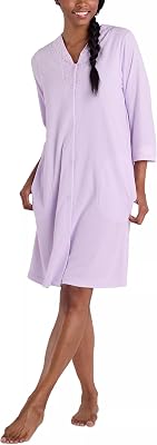 Miss Elaine Robe, Womens Terry Knit Short Robe, Long Sleeves and Pockets, Sleepwear and Loungewear