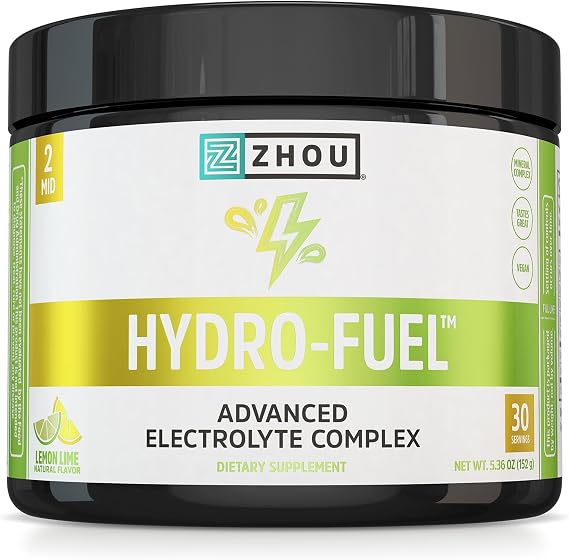 Zhou Hydro-Fuel - Electrolytes Powder - Lemon Lime, 5.36 oz (30 Servings)
