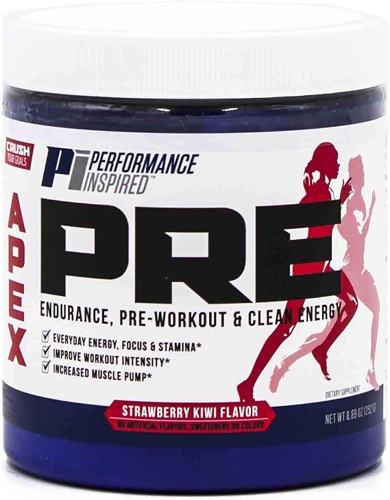 PERFORMANCE INSPIRED APEX Pre-Workout Powder - Strawberry Kiwi - 1lb